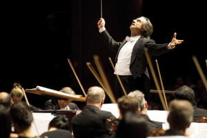 8/26/11 1:56:14 PM -- Music Director Riccardo Muti and the Chicago Symphony Orchestra conclude their performance of Strauss' Death and Transfiguration during their first concert on tour. © Todd Rosenberg Photography 2011