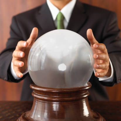 Man with crystal ball